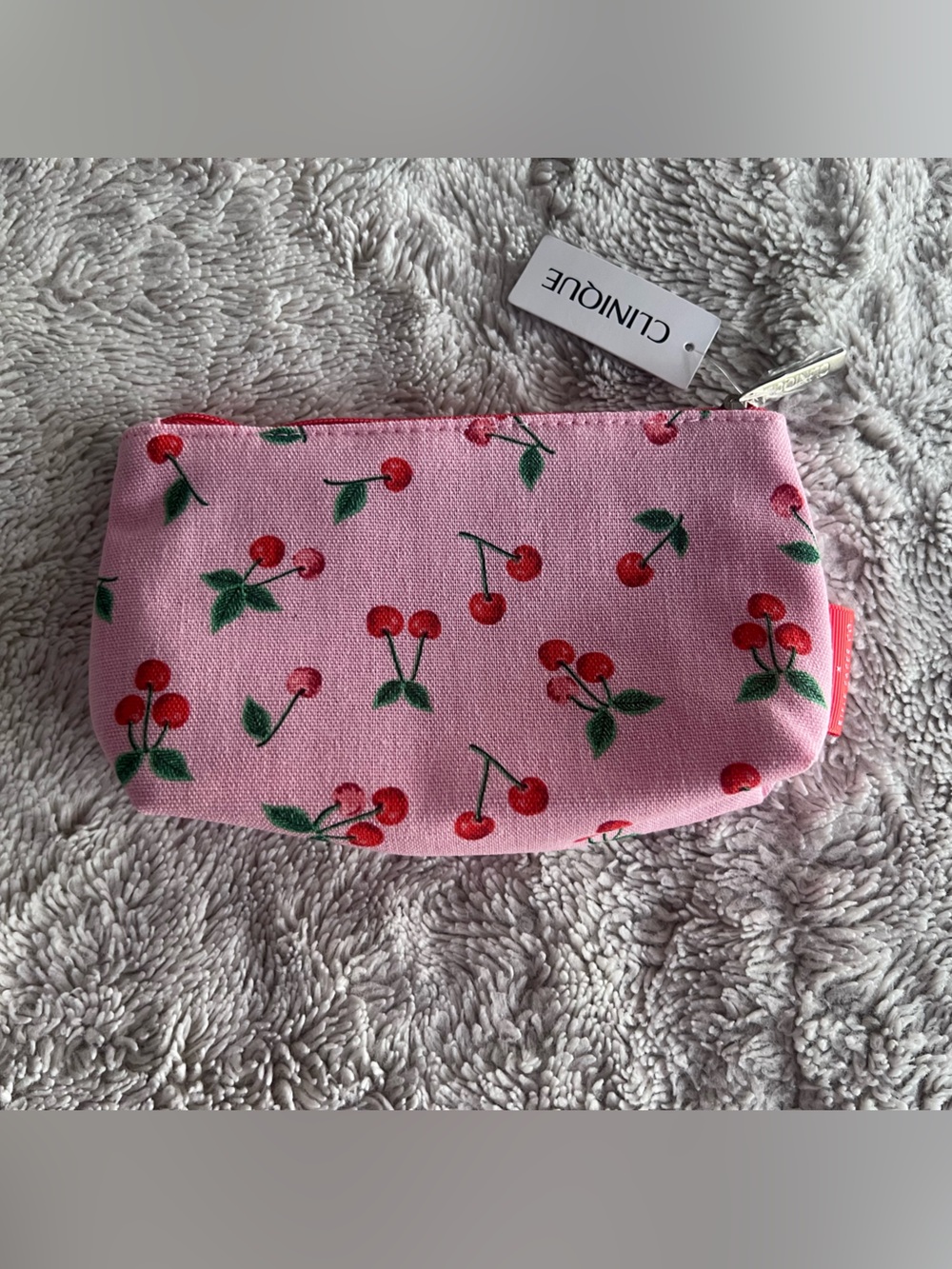 Clinique Pink Cherry Print Cosmetic mini Pouch